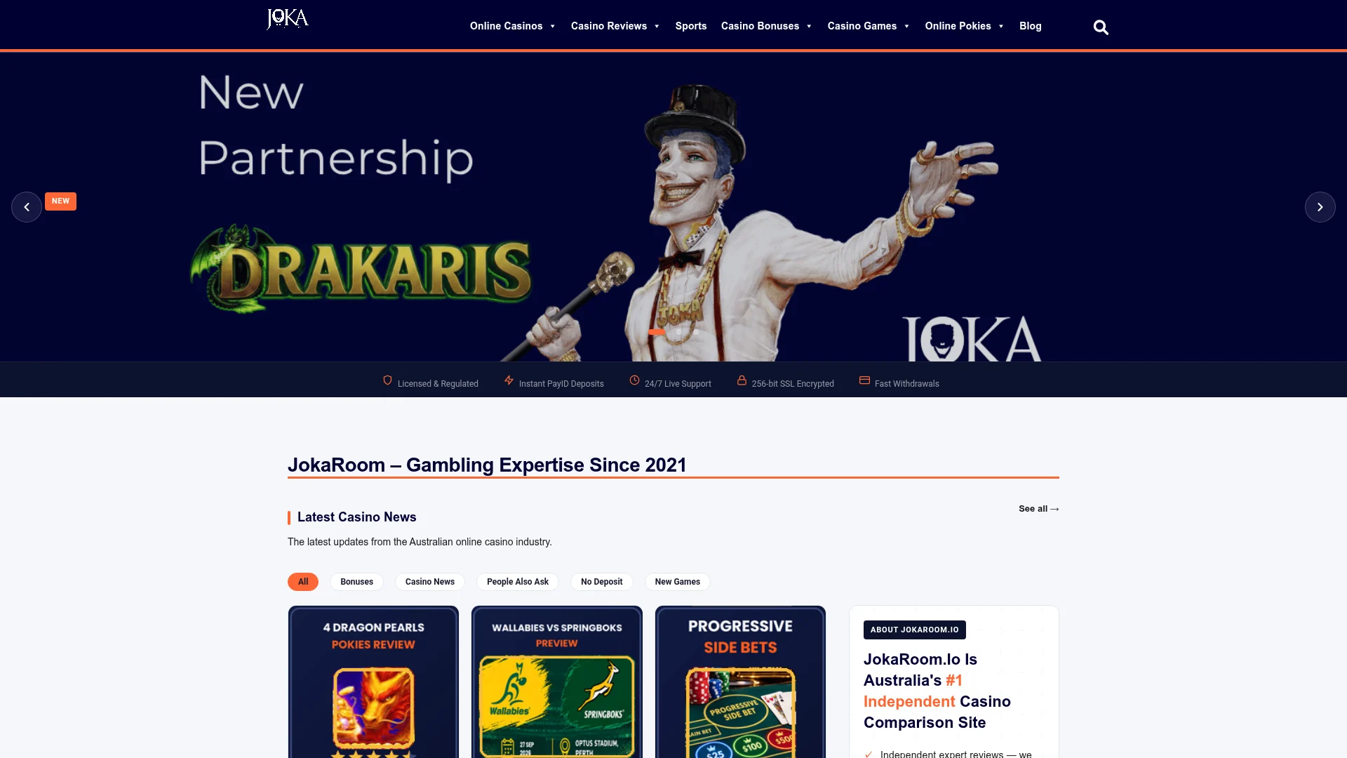 Joka Room Casino desktop casino experience